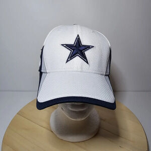 Dallas Cowboys New Era 39THIRTY Flexfit Hat Size S-M White Blue Fitted cap see p